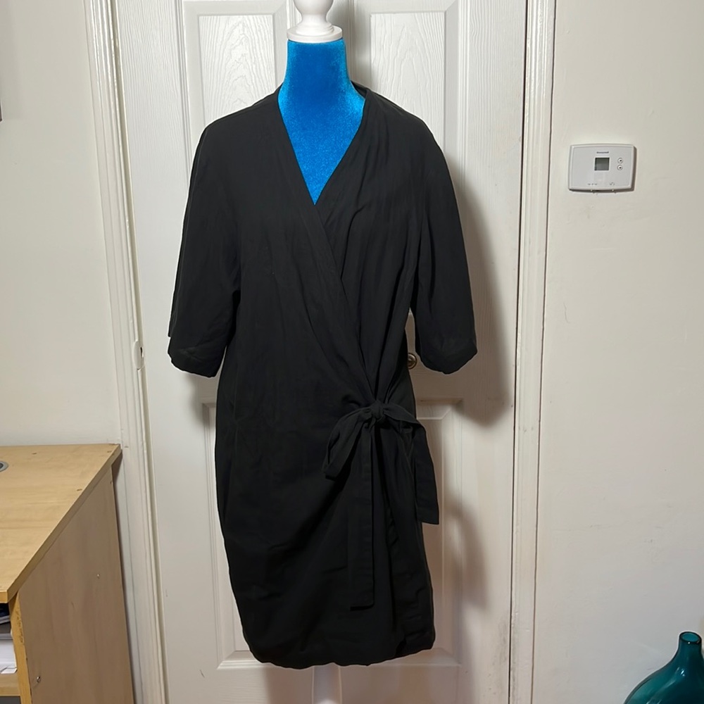 Eileen Fisher Cotton Linen Wrap Dress, XL